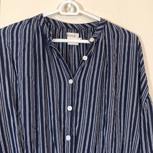 Madewell Cristy Dawn Collaboration Striped Drawstring waist Dress, M - Picture 2 of 11